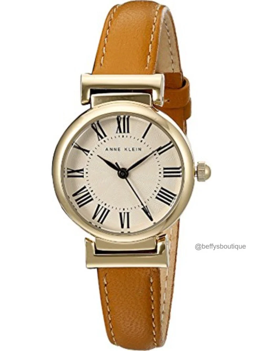 Anne Klein Leather Strap Watch Japanese Quartz 28mm Women's Analog Wristwatch
